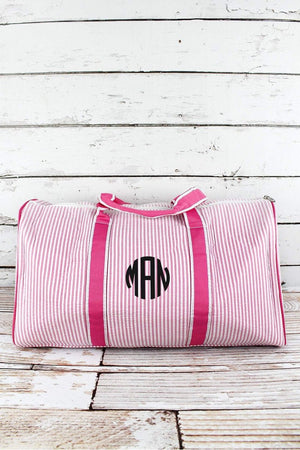NGIL Pink Striped Seersucker Duffle Bag 21" - Wholesale Accessory Market