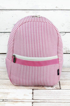 NGIL Pink Striped Seersucker Small Backpack - Wholesale Accessory Market