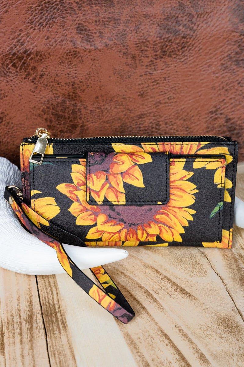 Sunflower Faux Leather Wristlet Wallet Wholesale Accessory Market