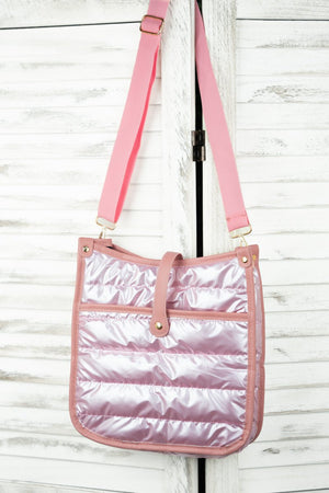10% OFF! Kennedy Puffy Pink Crossbody Tablet Bag - Wholesale Accessory Market