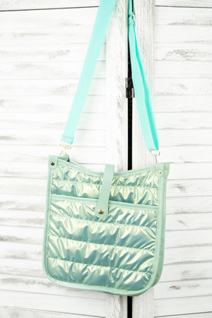 10% OFF! Kennedy Puffy Sage Crossbody Tablet Bag - Wholesale Accessory Market