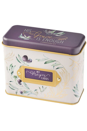 His Grace Is Enough' Prayer Cards in a Floral Tin - Wholesale Accessory Market