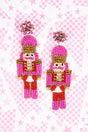 Viola Christmas Time Is Here Fuchsia Seed Bead Earrings - Wholesale Accessory Market