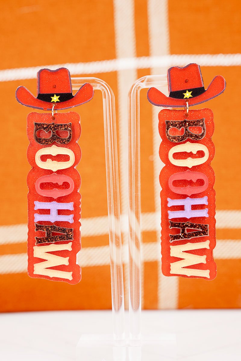 Orange Boohaw Earrings Wholesale Accessory Market