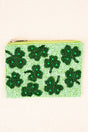 Viola Green Shamrock Seed Bead Coin Purse - Wholesale Accessory Market