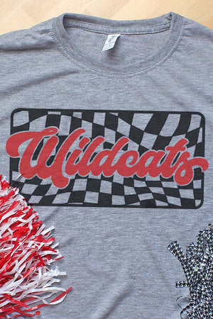 Checkered Wildcats Red Unisex Dri-Power Poly Tee - Wholesale Accessory Market