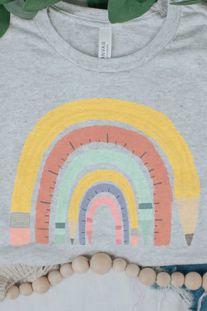 Watercolor Pencil Rainbow Tri-Blend Short Sleeve Tee - Wholesale Accessory Market