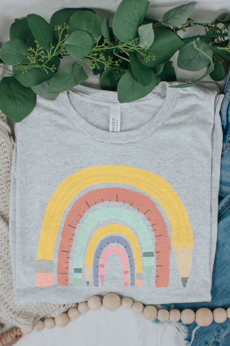 Watercolor Pencil Rainbow Tri-Blend Short Sleeve Tee - Wholesale Accessory Market