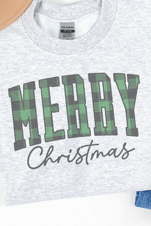 Green Buffalo Plaid Merry Christmas Unisex NuBlend Crew Sweatshirt - Wholesale Accessory Market