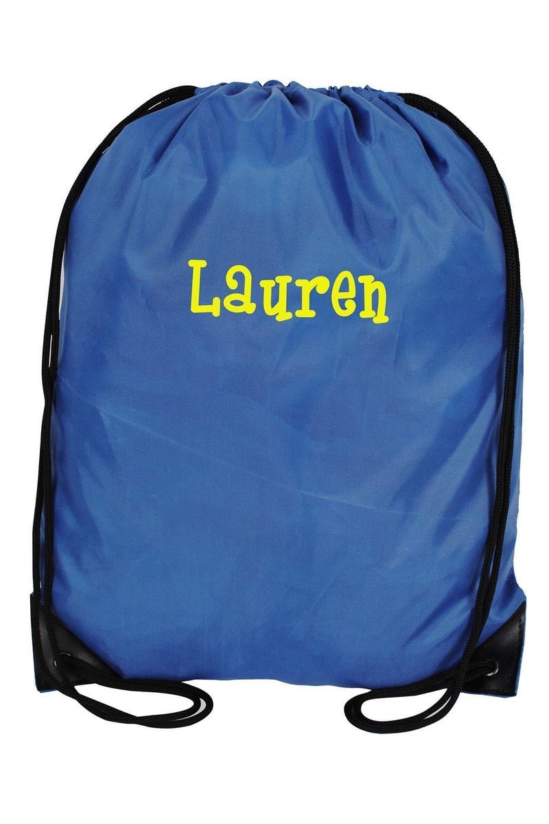 blue leather drawstring backpack Royal Blue Flat Drawstring Backpack