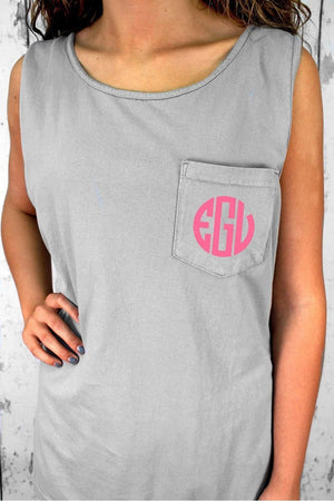 Shades of Neutral Comfort Colors Pocket Tank *Personalize It - Wholesale Accessory Market