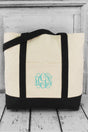 BAGedge Canvas Boat Tote, Natural and Black - Wholesale Accessory Market