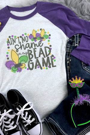 Bead Game Mardi Gras Tri - Blend Unisex 3/4 Raglan - Wholesale Accessory Market