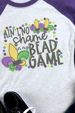 Bead Game Mardi Gras Tri - Blend Unisex 3/4 Raglan - Wholesale Accessory Market