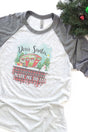 Camping Friends Dear Santa Tri - Blend Unisex 3/4 Raglan - Wholesale Accessory Market