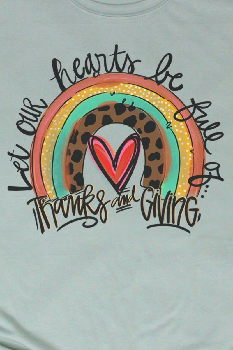 Thanks And Giving Rainbow Poly/Cotton Tee