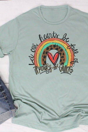 Thanks And Giving Rainbow Poly/Cotton Tee - Wholesale Accessory Market