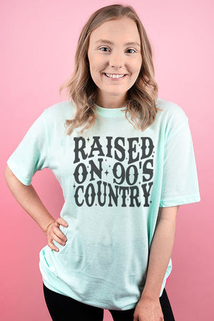 Raised On 90's Country Adult Soft-Tek Blend T-Shirt - Wholesale Accessory Market