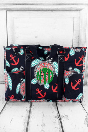 NGIL Preppy Under the Sea Utility Tote with Navy Trim - Wholesale Accessory Market