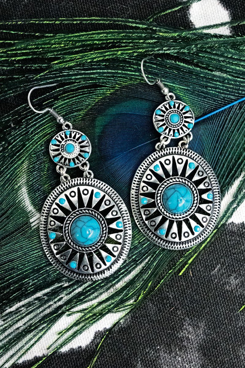 Turquoise Cluster Earrings for Women by Navajo Eleanor Largo Native  American Indian Jewelry