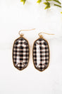 Mia Black Check Earrings - Wholesale Accessory Market