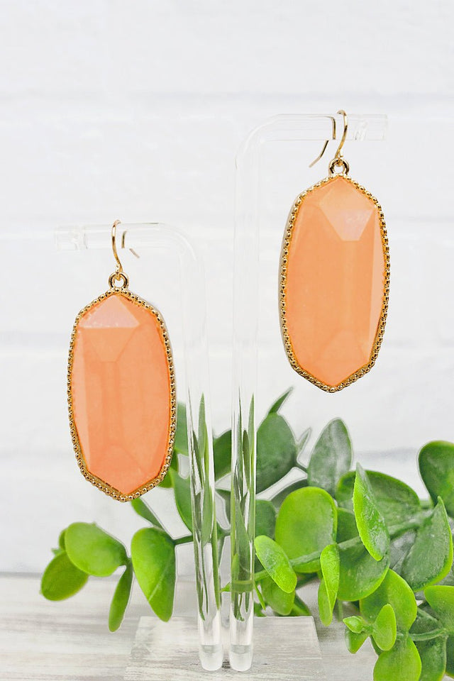 Mia Neon Peach Earrings - Wholesale Accessory Market
