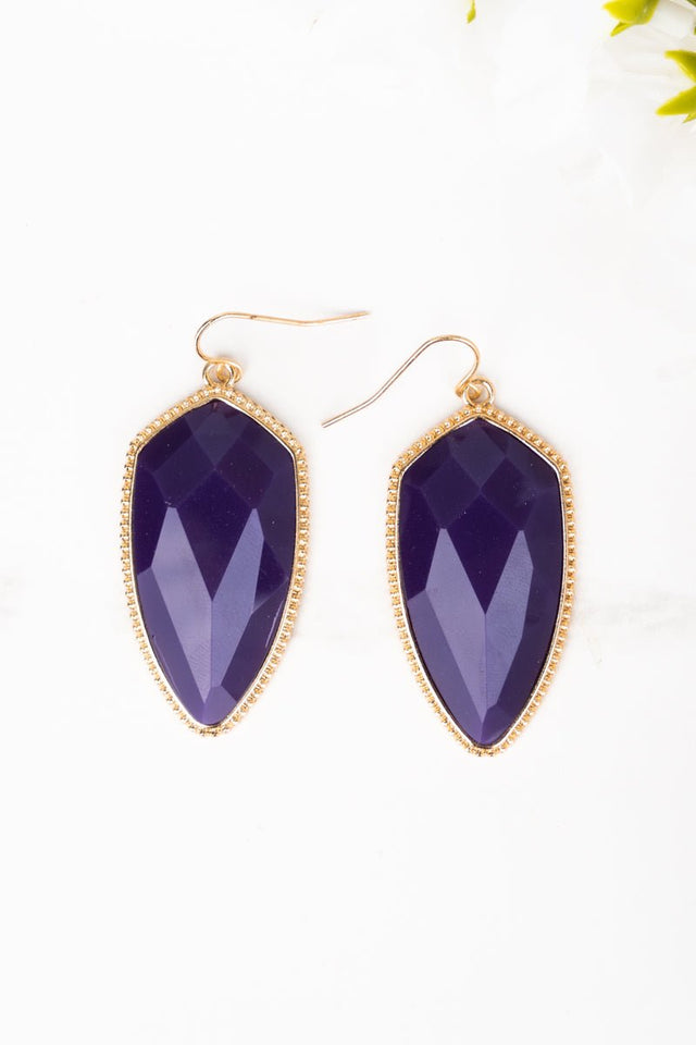 Miara Purple Petal Earrings - Wholesale Accessory Market
