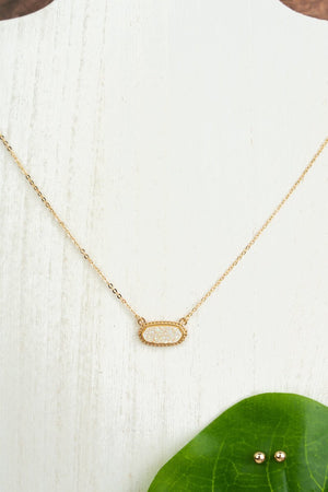 Anelise Iridescent Druzy Necklace and Earrings Set - Wholesale Accessory Market