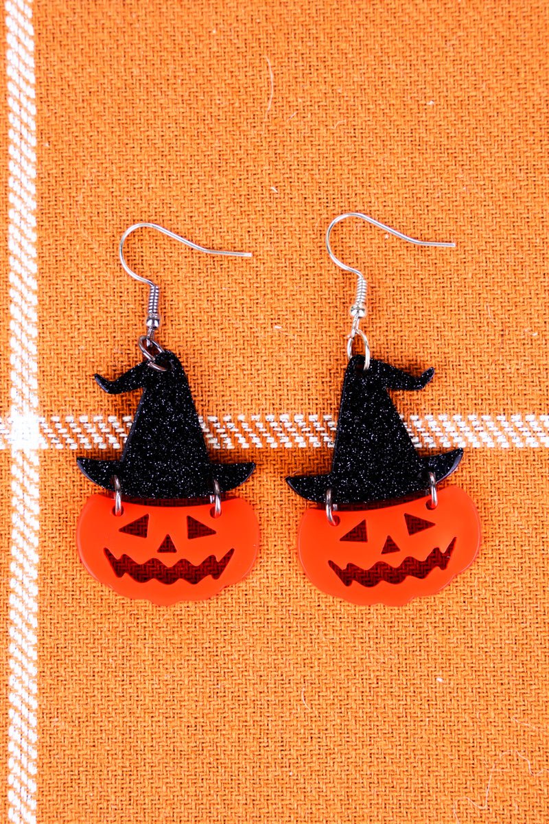 Halloween Witch Hat Cutout Metal & Leather Earrings – US Jewelry House