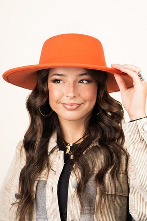 Georgiana Orange Felt Hat - Wholesale Accessory Market