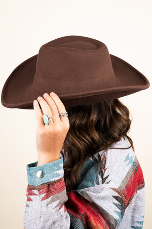 The Lainey Dark Brown Felt Hat - Wholesale Accessory Market