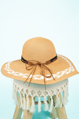 Beach Cabana Tan Straw Sun Hat - Wholesale Accessory Market