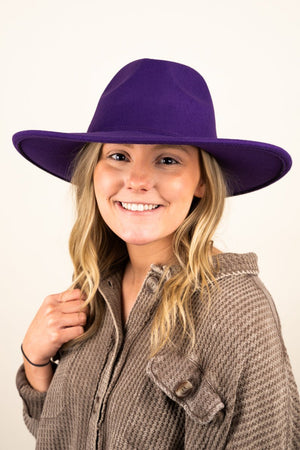 The Texanna Dark Purple Felt Hat - Wholesale Accessory Market