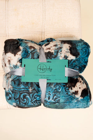 Cozy Dreams Blue Moon Ranch Plush Sherpa Blanket - Wholesale Accessory Market
