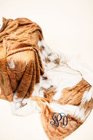 Cozy Dreams Cocoa Cow Plush Sherpa Blanket - Wholesale Accessory Market