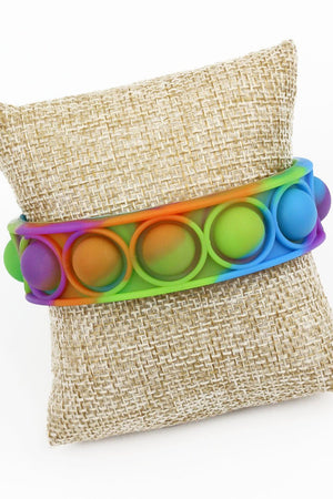 Carly Stripe Pop Bubble Fidget Toy Bracelet - Wholesale Accessory Market