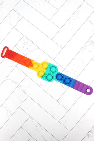 Rainbow Colorblock Lilo Square Pop Bubble Bracelet - Wholesale Accessory Market