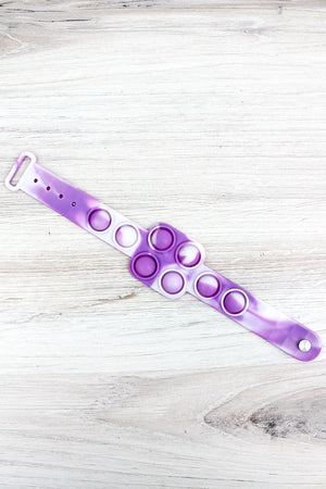 Purple Tie Dye Lilo Square Pop Bubble Bracelet - Wholesale Accessory Market