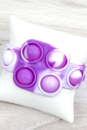 Purple Tie Dye Lilo Square Pop Bubble Bracelet - Wholesale Accessory Market