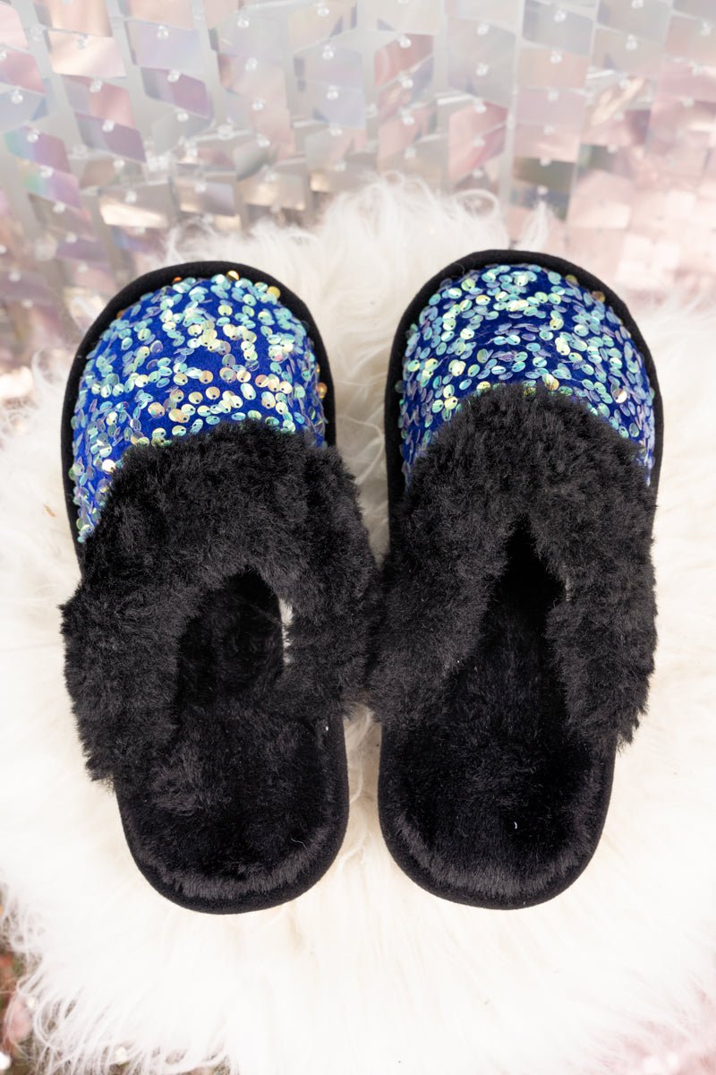 Black shop sparkle slippers