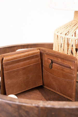 Seek First the Kingdom Saddle Tan Genuine Leather Bi-Fold Wallet - Wholesale Accessory Market