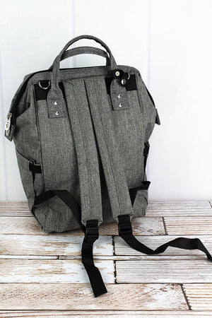 NGIL Steel Gray Crosshatch Diaper Bag Backpack - Wholesale Accessory Market