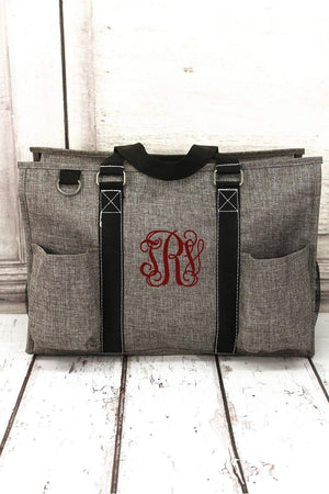 NGIL Steel Gray Crosshatch Utility Tote with Black Trim - Wholesale Accessory Market