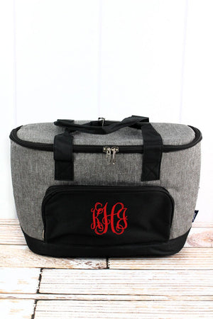 NGIL Steel Gray Crosshatch and Black Mini Cooler Tote with Lid - Wholesale Accessory Market