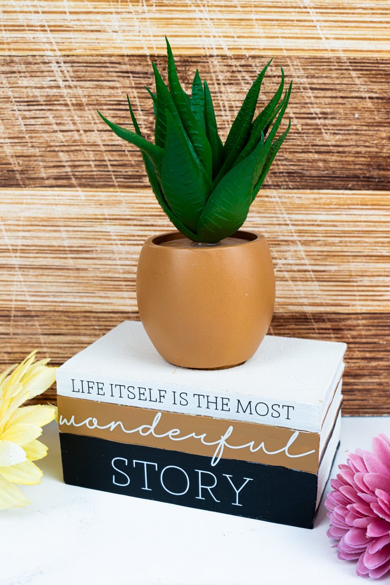 succulent book planter 8 x 5 'Wonderful Story' Book Planter with Artificial Succulent