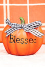 5.5 x 6 'Blessed' Orange Resin Pumpkin - Wholesale Accessory Market