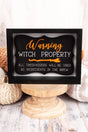 9.25 x 8 'Warning Witch Property' Tabletop Pedestal Sign - Wholesale Accessory Market
