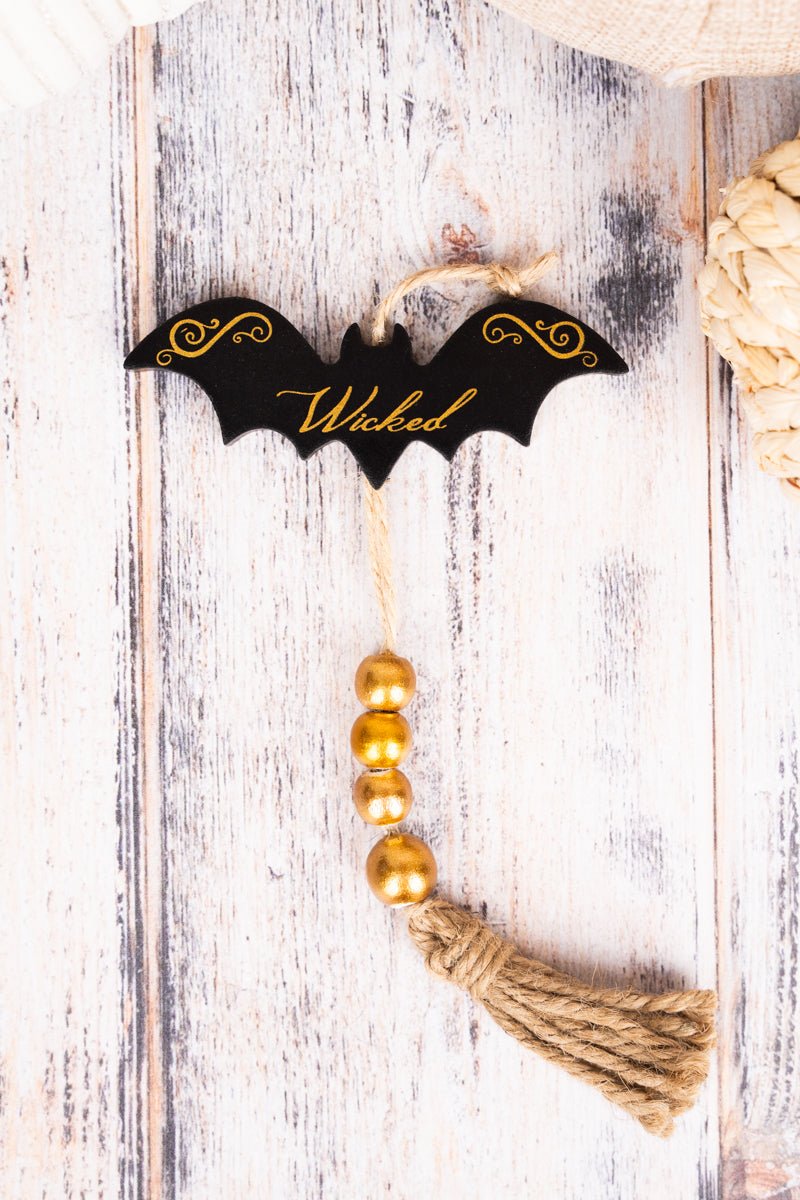 6.25 x 4 'Wicked' Bat Halloween Ornament Wholesale Accessory Market