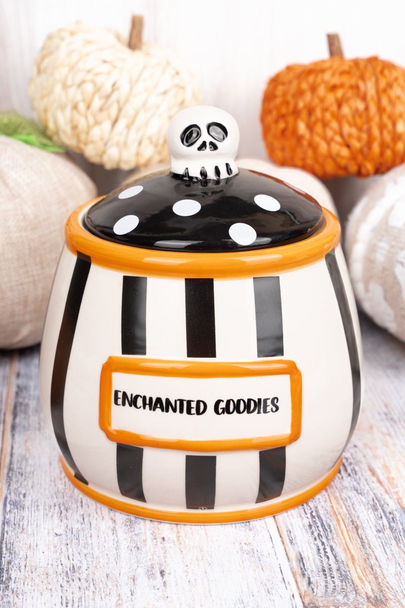 6.5 x 5.75 'Enchanted Goodies' Halloween Ceramic Treat Jar - Wholesale Accessory Market