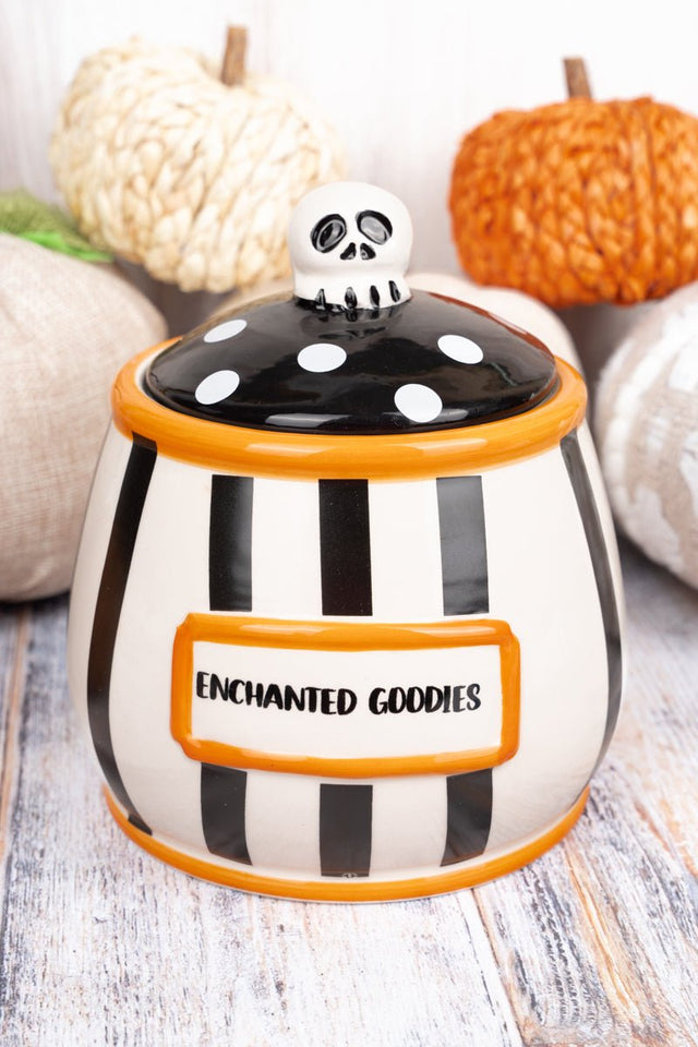 6.5 x 5.75 'Enchanted Goodies' Halloween Ceramic Treat Jar - Wholesale Accessory Market